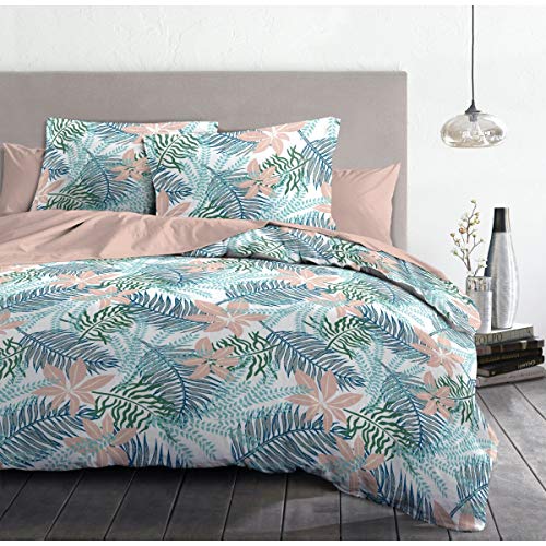 Home Linge Passion Bettbezug, 3-teilig, 100% Baumwolle, 57 Fäden/cm², 240 x 260 cm, Amazonie Pastel von Home Linge Passion