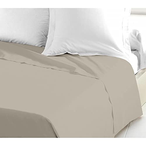 Home Linge Passion Bettlaken – 1 Stück | 100% Baumwolle – 57 Fäden | 1 Person 240 x 300 cm | Beige Creme Elfenbein von Home Linge Passion