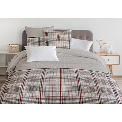 Home Passion Bettbezug, 3-teilig, 100 % Baumwolle, 57 Fäden/cm², 240 x 260 cm, Greenwich von Home Linge Passion
