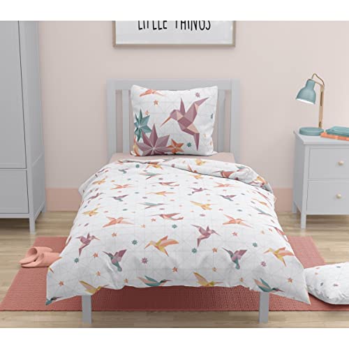 Home Linge Passion Bettwäsche für Kinder, 100 % Baumwolle, 57 Fäden/cm², Weiß, 140 x 200 cm von Home Linge Passion