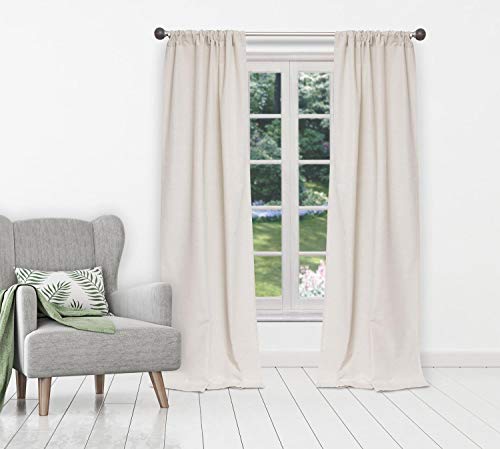 Home Maison Celina Metallic Textured Window Curtain, 38x84 (2PC), White-Silver-Gold von Home Maison