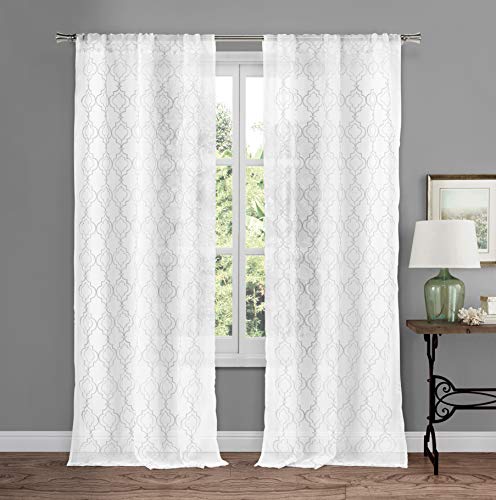 Home Maison Erin Solid Window Curtain, 38x84 (2 Pieces), White von Home Maison