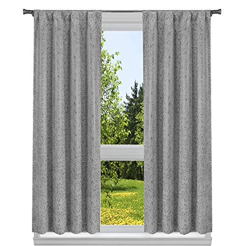 Homemaison Fenstervorhang-Set mit metallischen Punkten, Silber, 37x96 von Homemaison