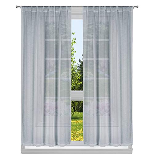 Home Maison Fenstervorhang-Set, Powder Blue, 37x96 von Home Maison