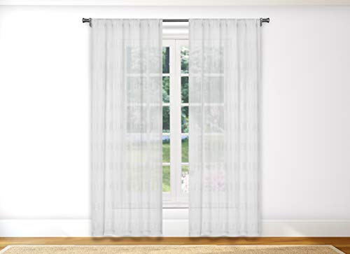 Home Maison Loretta Solid Fenstervorhang, 37 x 84 (2 Stück), Weiß von Home Maison