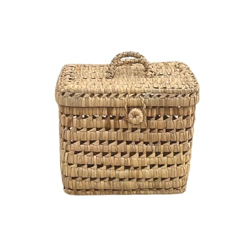 Home Maison Palmblatt-Aufbewahrungsbox, Palmblatt, 25 x 25 x 25 cm, marokkanische Handwerkskunst, Farbe: Natur von Home Maison