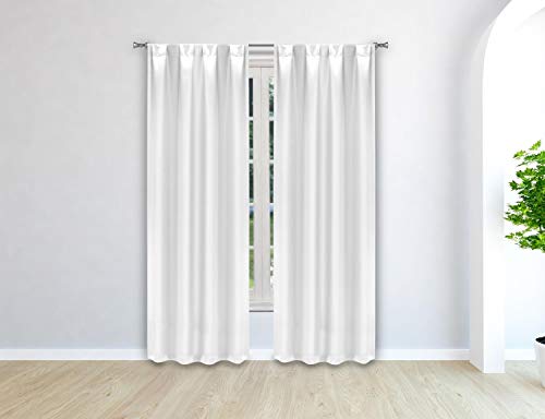 Home Maison Prisilla Solid Satin Look Window Curtain, 54x84, White von Home Maison