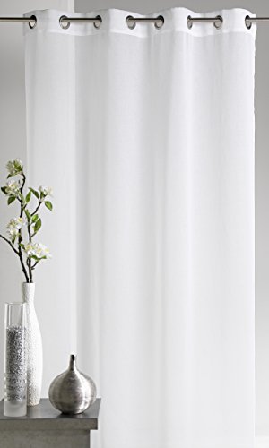 Home Maison Vorhang, Etamin, einfarbig, Polyester, 60 x 130 cm, Elfenbein, 60 x 160 cm von Home Maison