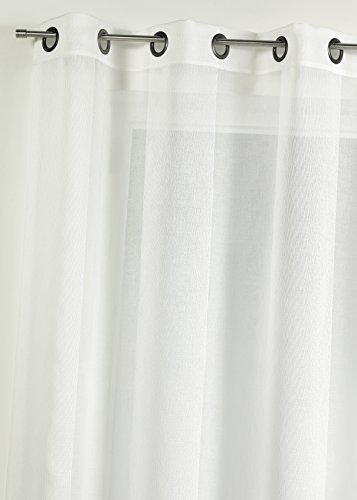 Home Maison Vorhang, Etamin, einfarbig, Polyester, 60 x 130 cm, weiß, 60 x 160 cm von Home Maison