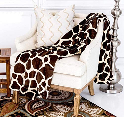 Home muss haben, Giraffe Haut Print Decke beige, braun, Queen Size von Home Must Haves