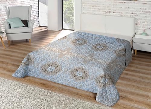 Home Oase XXL Tagesdecke Steppdecke Bettüberwurf Decke Bettdecke gesteppt 220x240cm Hellblau von Home Oase