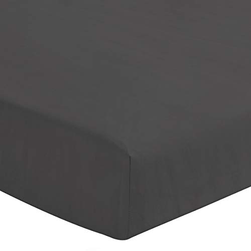 Home Linge Passion Spannbettlaken für Doppelbett, 140 x 200 cm, Spannhöhe 30 cm, 100% Baumwolle, 57 Fäden, Dunkelgrau von Home Linge Passion