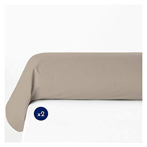 Home Passion 61351 2-er Pack Kissenhüllen-Nackenrolle Baumwolle beige 185 x 85 von Home Linge Passion