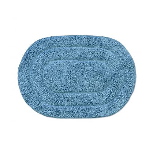 Home Passion Badteppich Oval Farbe Himmelblau 100% Baumwolle 60 x 90 cm 1500 g/m² – Premium QUALITÄT Baumwolle 60 x 90 cm von Home Linge Passion