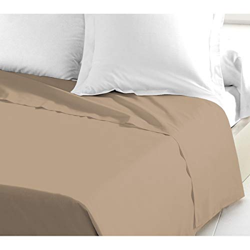 Home Linge Passion Bettlaken, Fadenzahl 57, Baumwolle, beige, 180x290 cm von Home Linge Passion