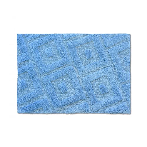 Home Passion Rechteckiger Badteppich, Farbe Himmelblau, 100% Baumwolle, 60 x 90 cm 1800 g/m² – Premium QUALITÄT Baumwolle 60 x 90 cm von Home Linge Passion