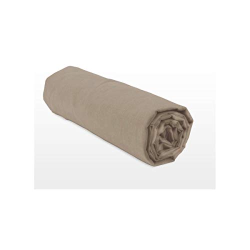 Home Passion Spannbetttuch 90 x 190 cm, Spannhöhe 25 cm, 57 Fäden, Baumwolle, Beige, 90 x 190 x 25 cm von Home Linge Passion