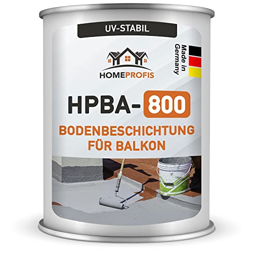 Home Profis® HPBA-800 matte UV-beständige 1K Bodenfarbe (100m²) für Balkon & Terrasse in RAL 7030 (Steingrau) – Wasserdichte Bodenbeschichtung, Bodenlack, diffusionsgeschlossen von Home Profis