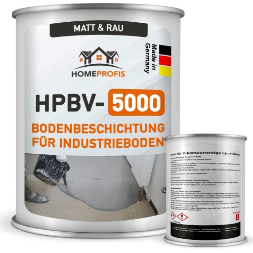 Home Profis®matter Werkstattboden | rutschfeste Dickbeschichtung (2,5m²) | 30 Farben | Hoch belastbarer Industrieboden | 2K Epoxidharz Verlaufsbeschichtung | RAL 7036 Platingrau | HPBV-5000 von Home Profis