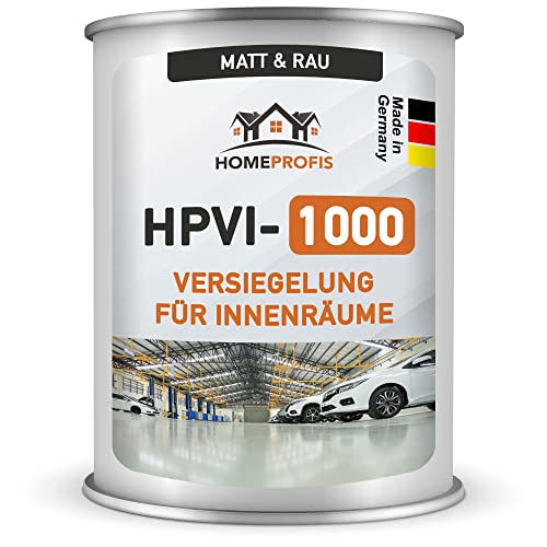 Home Profis® HPVI-1000 matte & rutschfeste Versiegelung (20m²) für Garage & Werkstatt – Raue 2K Epoxidharz Innen Bodenversiegelung (2kg) Schutzschicht für Bodenbeschichtung von Home Profis