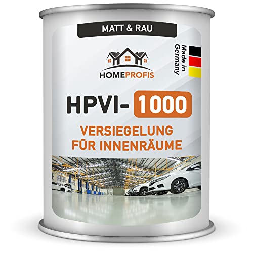 Home Profis® HPVI-1000 matte & rutschfeste Versiegelung (30m²) für Garage & Werkstatt – Raue 2K Epoxidharz Innen Bodenversiegelung (3kg) Schutzschicht für Bodenbeschichtung von Home Profis