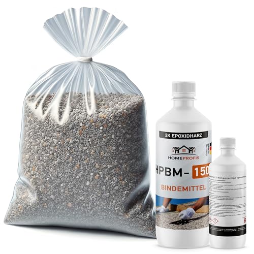 Home Profis® Steinteppich Innen & Außen (bis 10,0 m²) | Beige Botticino (Beige) | Über 10 Farben | Marmorkies inkl. 2K Epoxidharz Bindemittel | Für Balkon, Terrasse, Wohnraum & Garage| HPST-2000 von Home Profis