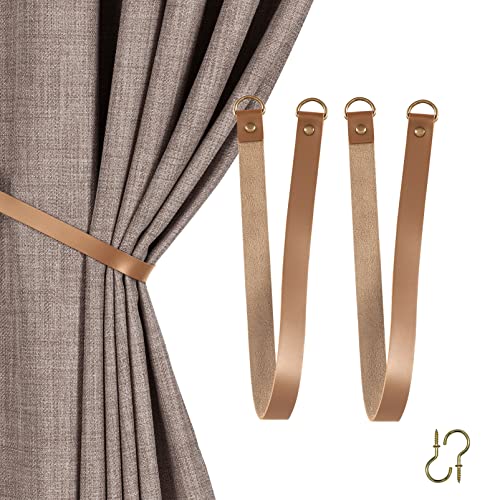 Home Queen PU Kunstleder Vorhang Raffhalter Deko Vorhang Krawatte mit 2 Metallhaken 2er Set Seilgürtel Taupe Home Queen PU Kunstleder Vorhang Raffhalter Deko Vorhang Krawatte mit 2 Metallhaken 2er Set Seilgürtel Taupe von Home Queen