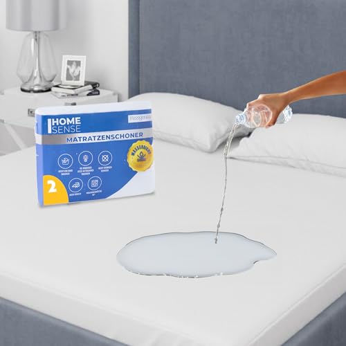 Home Sense Matratzenschoner Wasserdicht 2er Set, Matratzenauflage Hygienisch und Atmungsaktiv, Ausgestatteter Inkontinenzunterlage Waschbar, 140x200 | 70 x 79 Zoll - 180 x 200 cm, 2 -Pack (Super King) von Home Sense