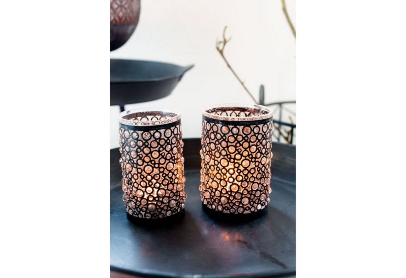 Home Society B.V. Windlicht Windlicht Liam Dots L mit Metall und Rost 14cm von Home Society B.V.