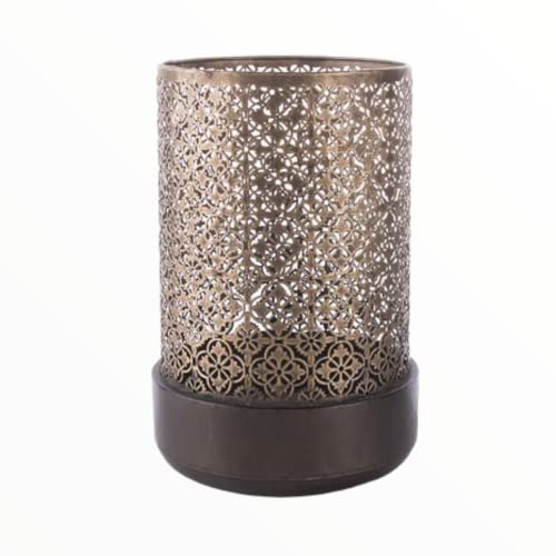 Home Society Windlicht Metall Lochmuster 33cm Gold Laterne Weihnachten Dekoration Deko von Home Society