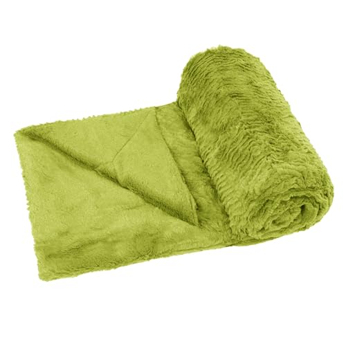 Home Soft Things Überwurf mit Fischgrätenmuster, gebürstet, Kunstfell, Sherpa-Rückseite, 127 x 152,4 cm, Dunkles Zitronengelb von Home Soft Things