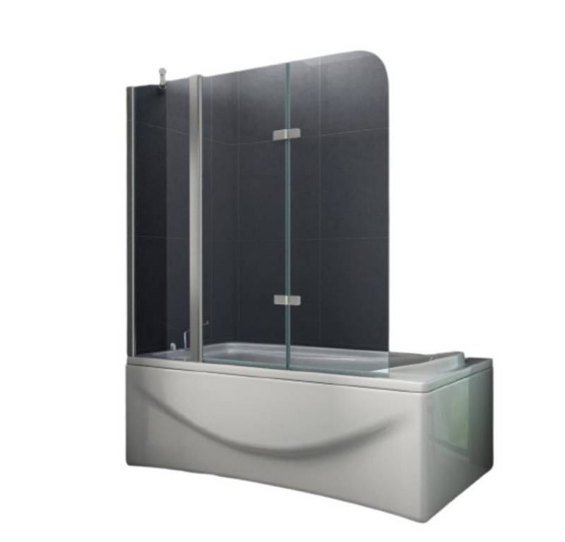 Home Systeme Badewannenaufsatz Duschwand Duschtrennwand Duschkabine Dusche Falttür Klarglas Glas ESG von Home Systeme