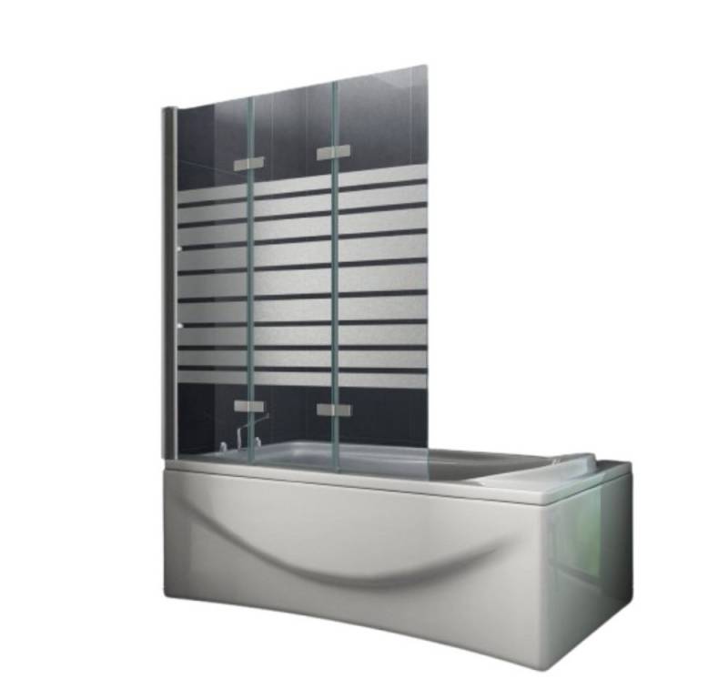 Home Systeme Badewannenaufsatz Duschwand Duschtrennwand Duschkabine Dusche Falttür Klarglas Satiniert von Home Systeme