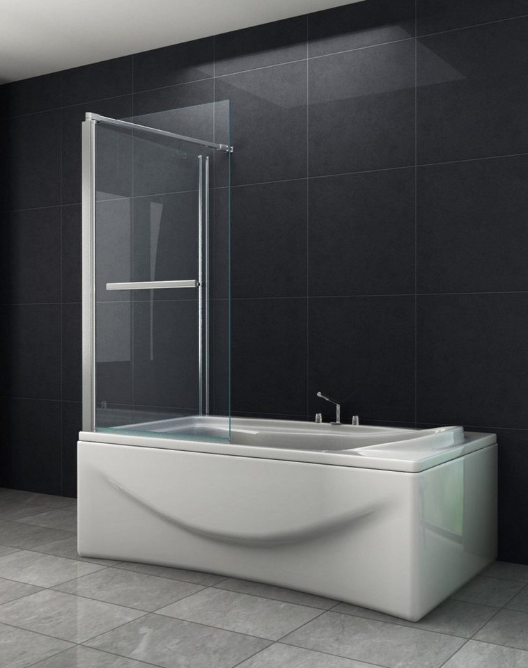 Home Systeme Badewannenaufsatz Eckduschwand Duschtrennwand Duschkabine Dusche Falttür Klarglas Glas von Home Systeme