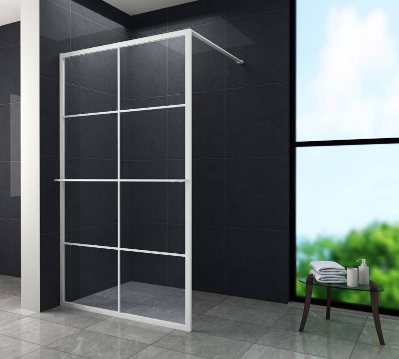 Home Systeme Duschwand LONDON Weiß Duschtrennwand Duschkabine Duschabtrennung Duschwand von Home Systeme