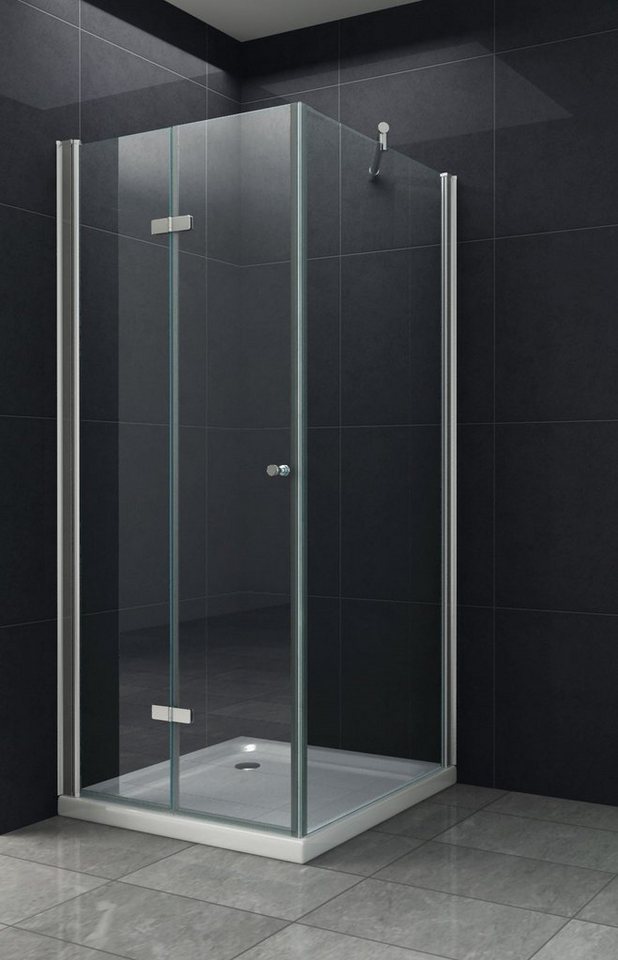 Home Systeme Eckdusche DOOR Duschkabine Dusche Duschwand Duschabtrennung Duschtür Glas ESG, BxT: 80x80 cm von Home Systeme