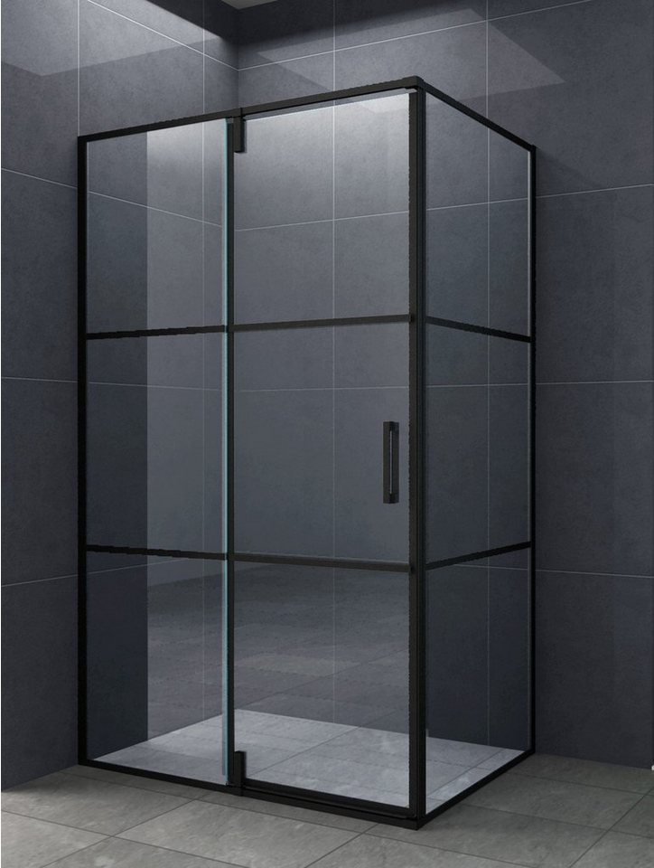 Home Systeme Eckdusche KAPA Duschkabine Dusche Duschwand Duschabtrennung Duschtür Glas ESG, BxT: 120x80 cm von Home Systeme