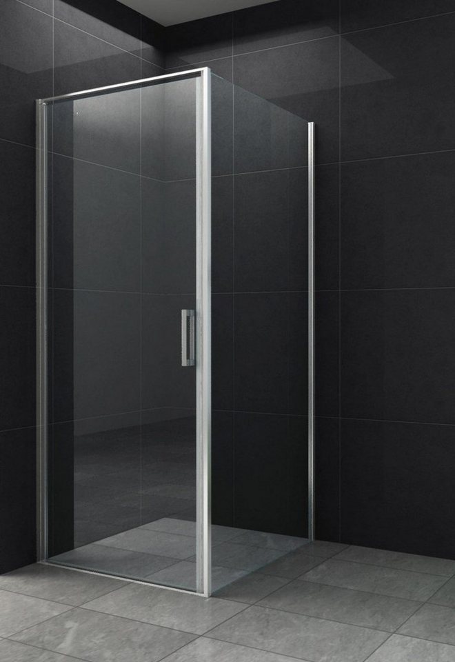 Home Systeme Eckdusche LIFE Duschkabine Dusche Duschwand Duschabtrennung Duschtür Glas ESG, BxT: 80x80 cm von Home Systeme