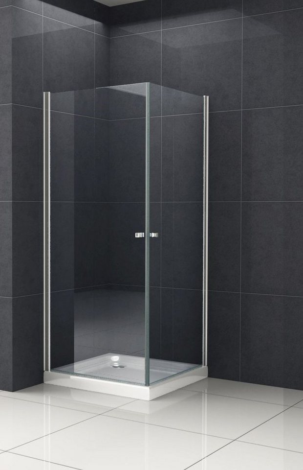 Home Systeme Eckdusche MALO Duschkabine Dusche Duschwand Duschabtrennung Duschtür Glas ESG, BxT: 80x80 cm von Home Systeme