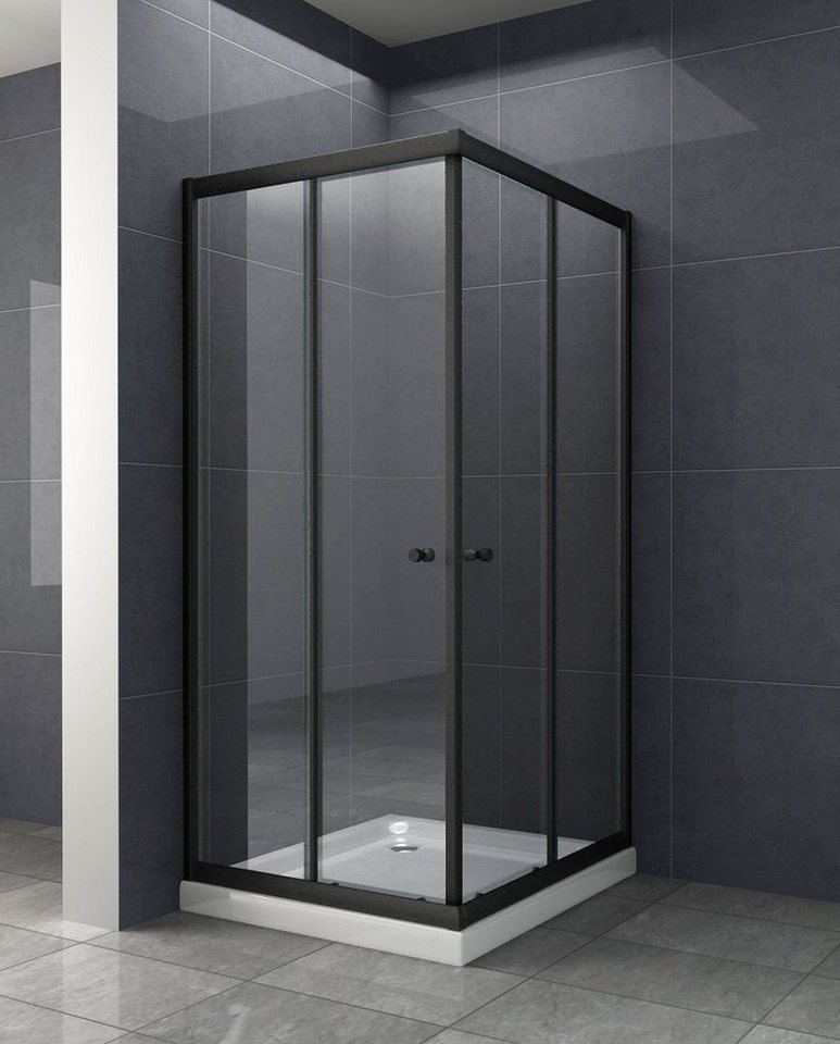 Home Systeme Eckdusche MILA Duschkabine Dusche Duschwand Duschabtrennung Duschtür Glas ESG, BxT: 80x80 cm von Home Systeme