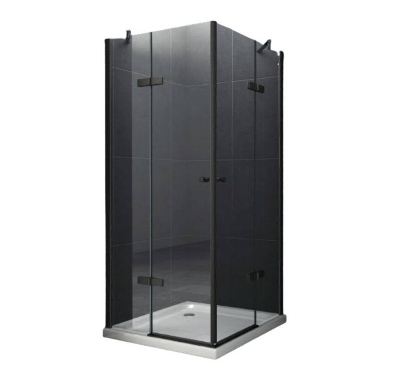 Home Systeme Eckdusche MONETT (schwarz) Duschkabine Dusche Duschwand Duschabtrennung Duschtür, BxT: 80x80 cm von Home Systeme