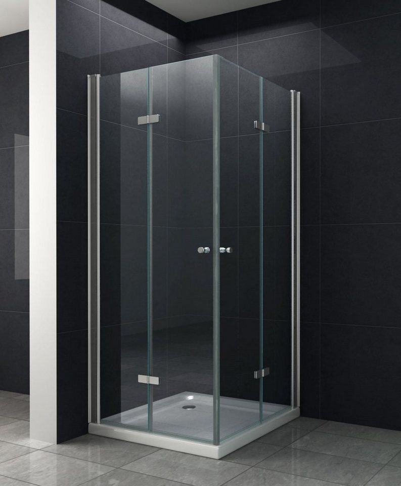 Home Systeme Eckdusche VIGO Duschkabine Dusche Duschwand Duschabtrennung Duschtür Glas ESG, BxT: 80x80 cm von Home Systeme