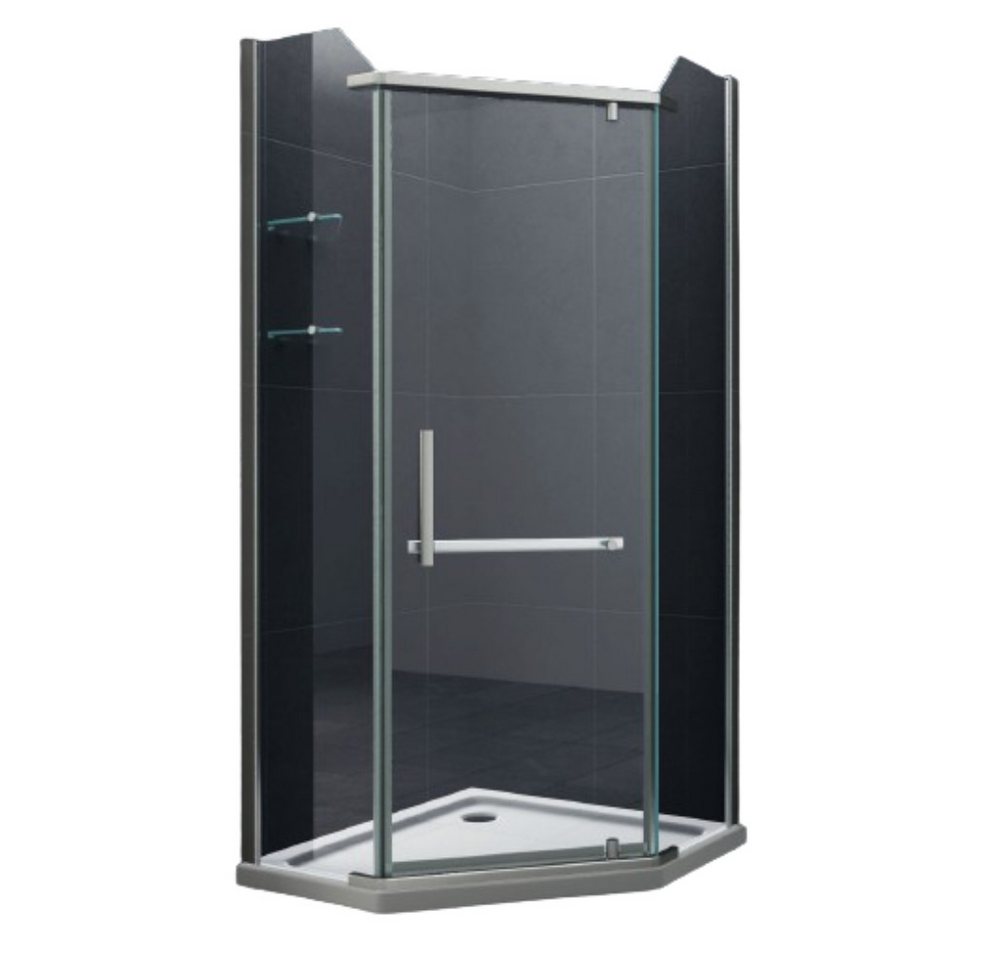 Home Systeme Fünfeckdusche PANDORA Duschkabine Dusche Duschwand Duschabtrennung Duschtür Glas, BxT: 100x100 cm von Home Systeme