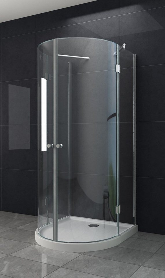Home Systeme Runddusche BEN U Form Duschkabine Dusche Duschwand Duschabtrennung Duschtür ESG, BxT: 80x80 cm von Home Systeme