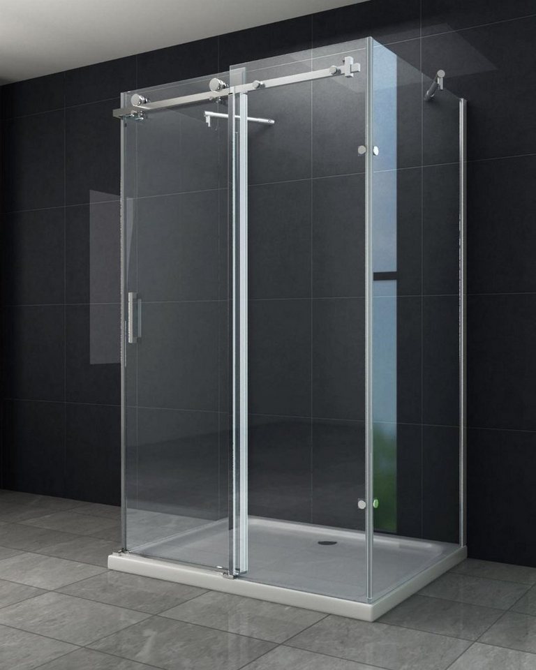 Home Systeme Runddusche VANNES U Form Duschkabine Dusche Duschwand Duschabtrennung Duschtür, BxT: 100x80 cm von Home Systeme