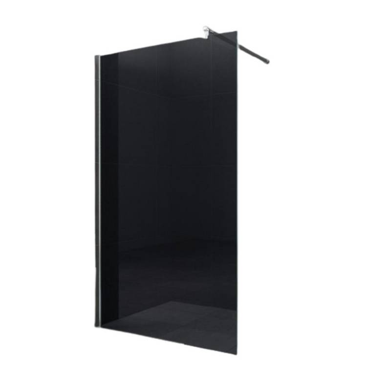 Home Systeme Walk-in-Dusche Duschtrennwand Duschkabine Duschabtrennung Glaswand Rauchglas Schwarz von Home Systeme