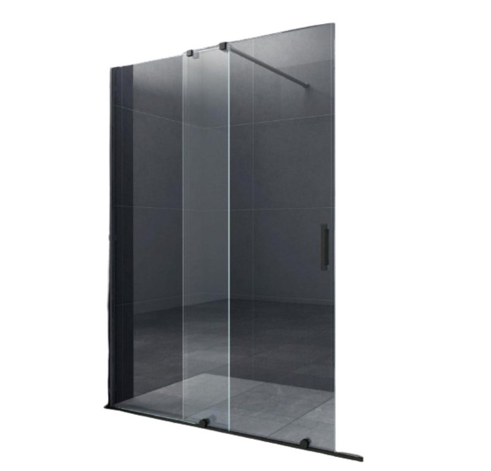 Home Systeme Walk-in-Dusche Schiebetür Duschtrennwand Duschkabine Duschabtrennung Glas Schwarz von Home Systeme