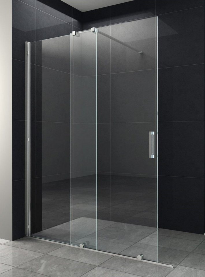 Home Systeme Walk-in-Dusche Schiebetür Duschtrennwand Duschkabine Duschabtrennung Glaswand ESG von Home Systeme