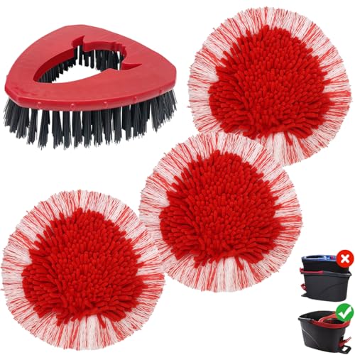 HomeTimes Ersatzmop für Vileda Turbo EasyWring Bodenwischer Austauschbar Nachfüllpackung mit 3x Mikrofaser Ersatzköpfe und 1x Schrubber HomeTimes Ersatzmop für Vileda Turbo EasyWring Bodenwischer Austauschbar Nachfüllpackung mit 3x Mikrofaser Ersatzköpfe und 1x Schrubber von Home Times
