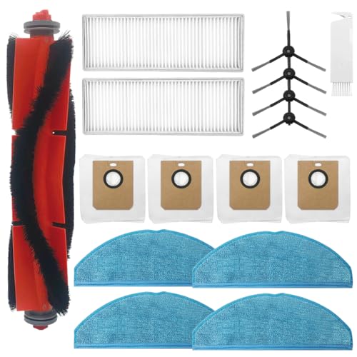 HomeTimes Ersatzteile für Philips Homerun Serie 7000 XU7100/01 XU7100/02 Saugroboter Zubehör mit 4 Mop-Pads 1 Gummibürsten 4 Seitenbürsten 2 HEPA-Filter 4 Staubbeutel 15tlg. von Home Times